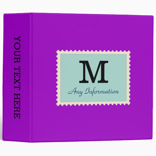 Plain Purple Munsell Background Monogram Binder