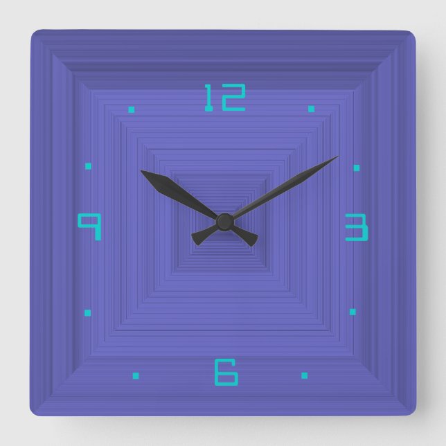 Plain Purple with Aqua>Wall Clock (Front)
