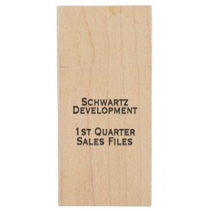 Plain Quarterly Sales Files Wood Flash Drive