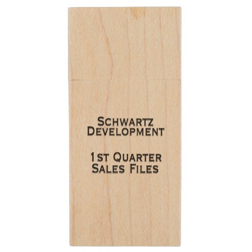 Plain Quarterly Sales Files Wood Flash Drive