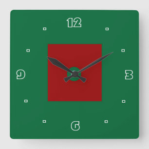 Plain Red and Green >Kitchen Clock