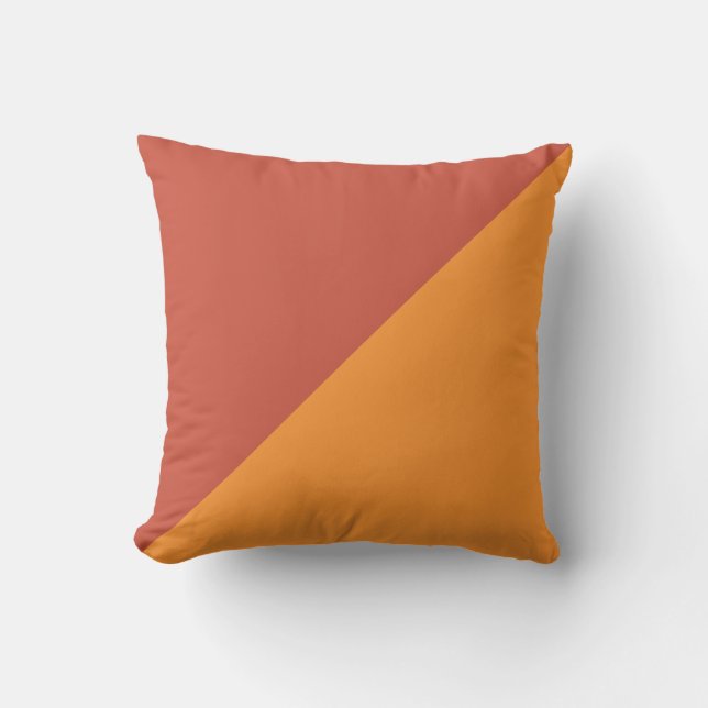 Plain Red and Orange Background Throw Pillow (Front)