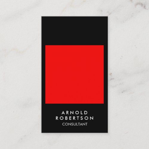 Plain Red Black Trendy Consultant Business Card