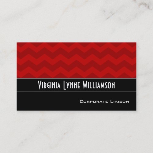 Plain Red Chevron Modern Business Cards
