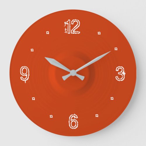 Plain Red Clock with White Nos Kitchen Clocks