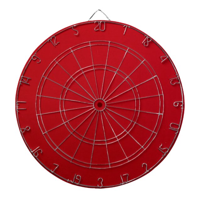 Plain Red Color Dartboard With Darts (Front)