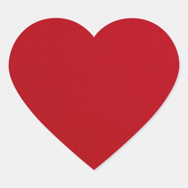 Plain Red Color Heart Sticker (Front)