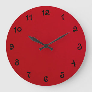 Plain Red Color Large Clock