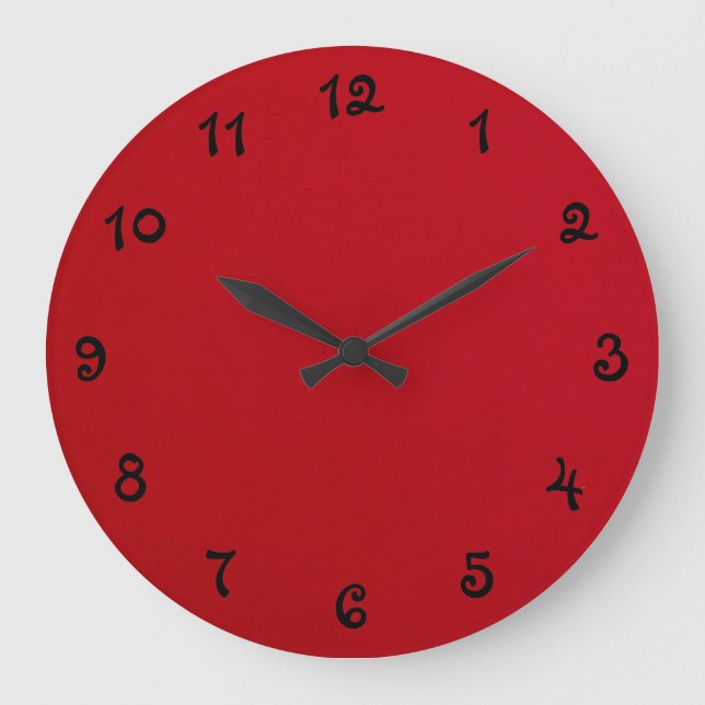Plain Red Color Large Clock (Front)