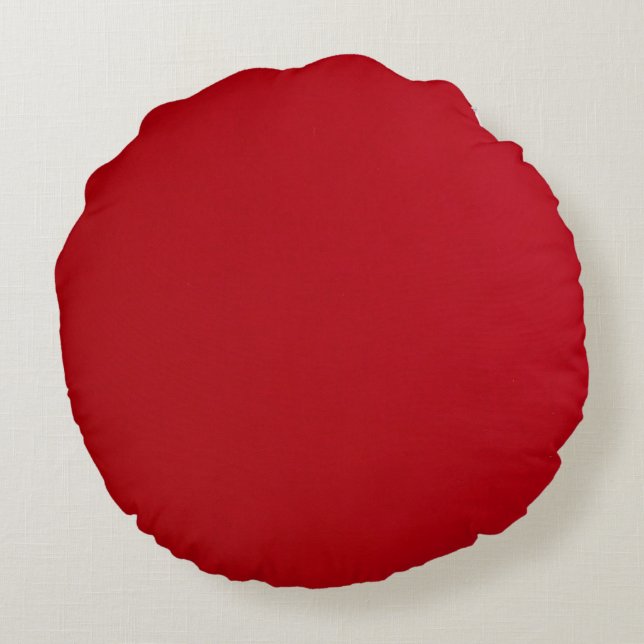 Plain Red Color Round Pillow (Back)