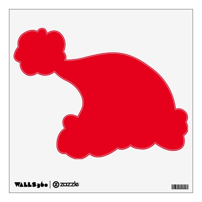 Plain Red Color Santa Wall Decal (Front)