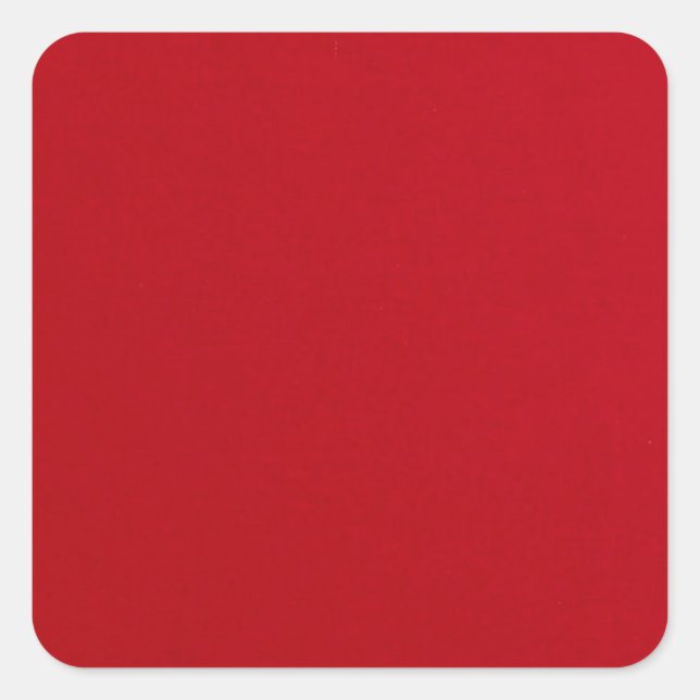 Plain Red Color Square Sticker (Front)