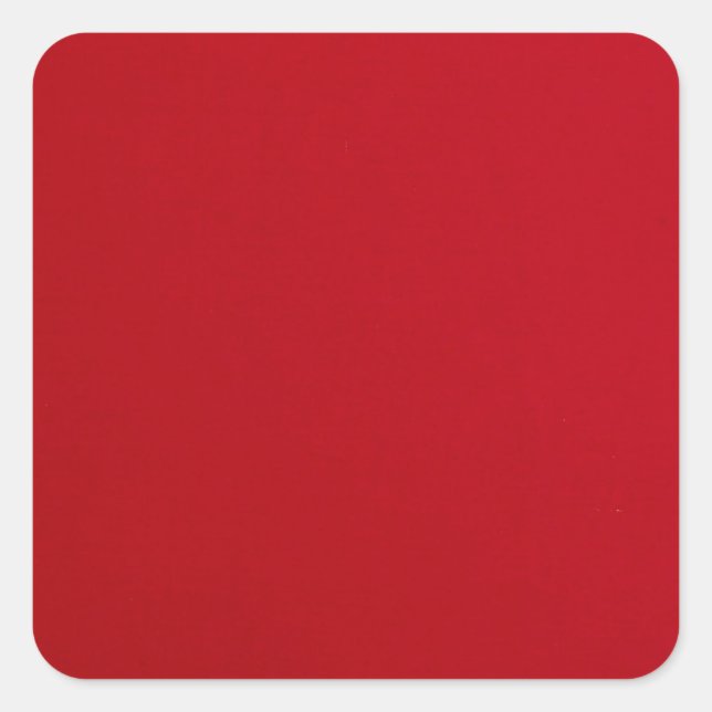 Plain Red Color Square Sticker (Front)