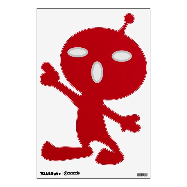 Plain Red Color Wall Decal (Front)