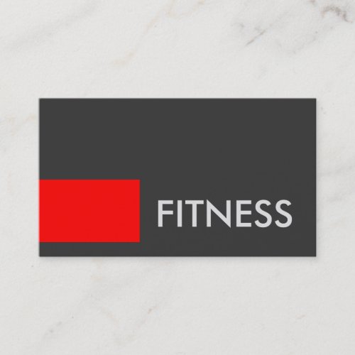 Plain Red Gray Fitness Trainer Sport Business Card