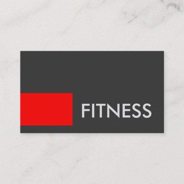 Plain Red Gray Fitness Trainer Sport Business Card (Front)