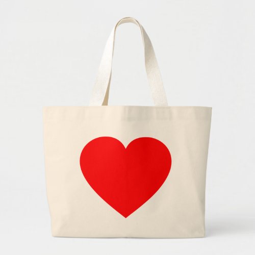 Plain Red Heart Large Tote Bag
