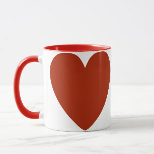 Plain Red Heart Mug
