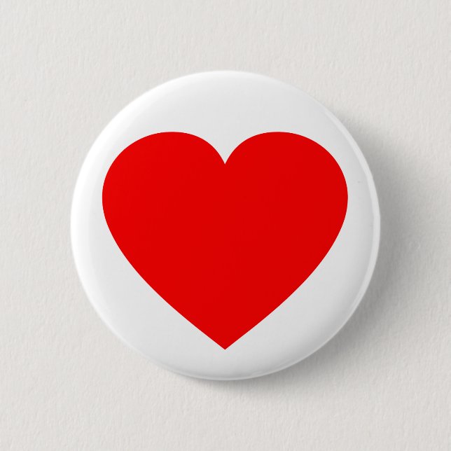 Plain Red Heart Pinback Button (Front)