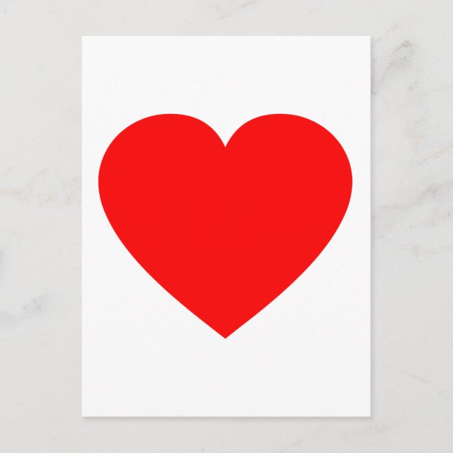 Plain Red Heart Postcard (Front)