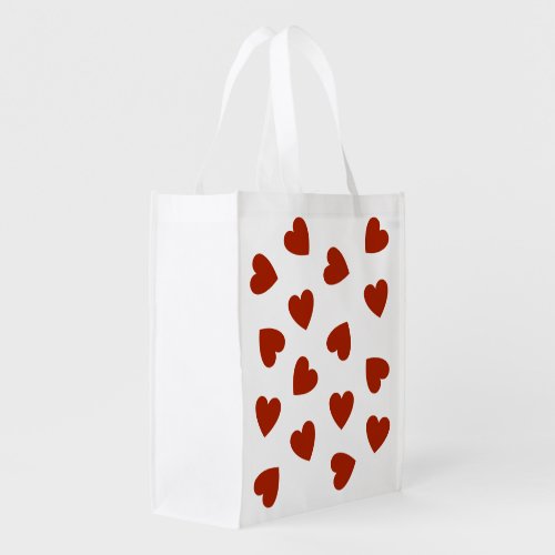 Plain Red Heart Reusable Grocery Bag