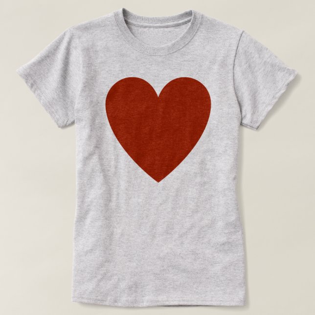 Plain Red Heart T-Shirt (Design Front)