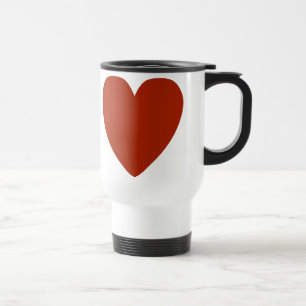 Plain Red Heart Travel Mug