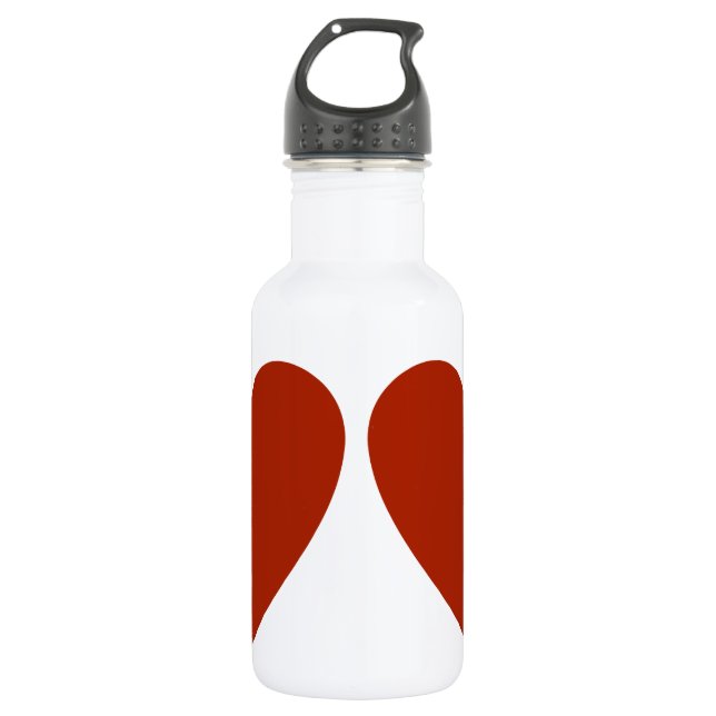 Plain Red Heart Water Bottle (Front)