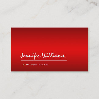 Plain Red Minimalist Professional Business Card
