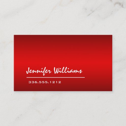 Customizable Plain Red Minimalist Professional Business Card