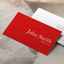 Plain Red Real Estate Agent Professional Broker Business Card