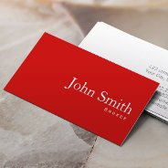 Plain Red Real Estate Agent Professional Broker Business Card at Zazzle