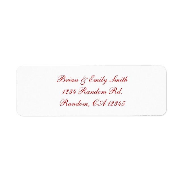 Plain red script white custom labels (Front)