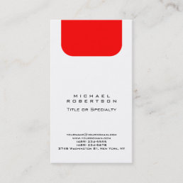 Plain Red White Monogram Professional Minimalist Business Card