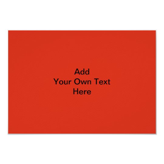 Plain Red with Black Text. Custom Card
