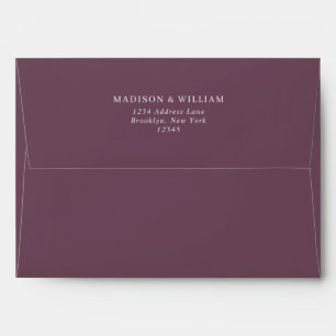 Plain Regal Purple Violet Name Address Wedding Envelope