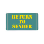[ Thumbnail: Plain "Return to Sender" Label ]