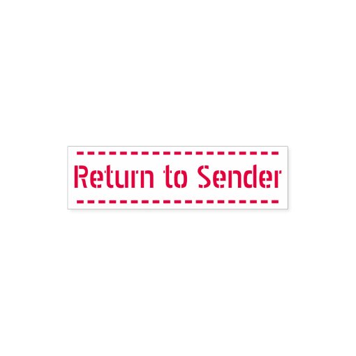 Plain "Return to Sender" Rubber Stamp | Zazzle