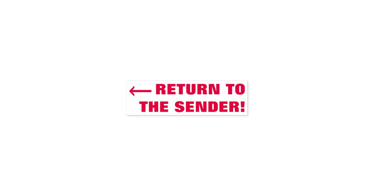 Plain "Return to Sender" Rubber Stamp | Zazzle