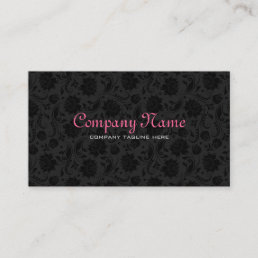 Plain Reversible Black &amp; White Floral Damasks Business Card