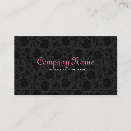 Plain Reversible Black  White Floral Damasks Business Card