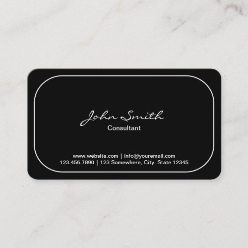 Plain Round Corner Consultant Dark Business Card