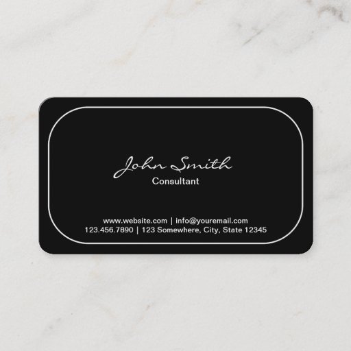 Customizable Plain Round Corner Consultant Dark Business Card