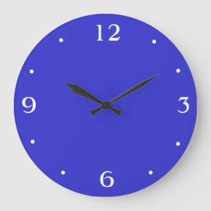 Plain Royal Blue and white> Plain Kitchen Clocks