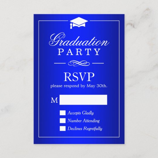 Plain Royal Blue Graduation Party RSVP Card | Zazzle.com