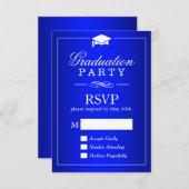 Plain Royal Blue Graduation Party RSVP Card (Front/Back)