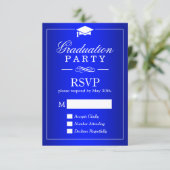 Plain Royal Blue Graduation Party RSVP Card (Standing Front)