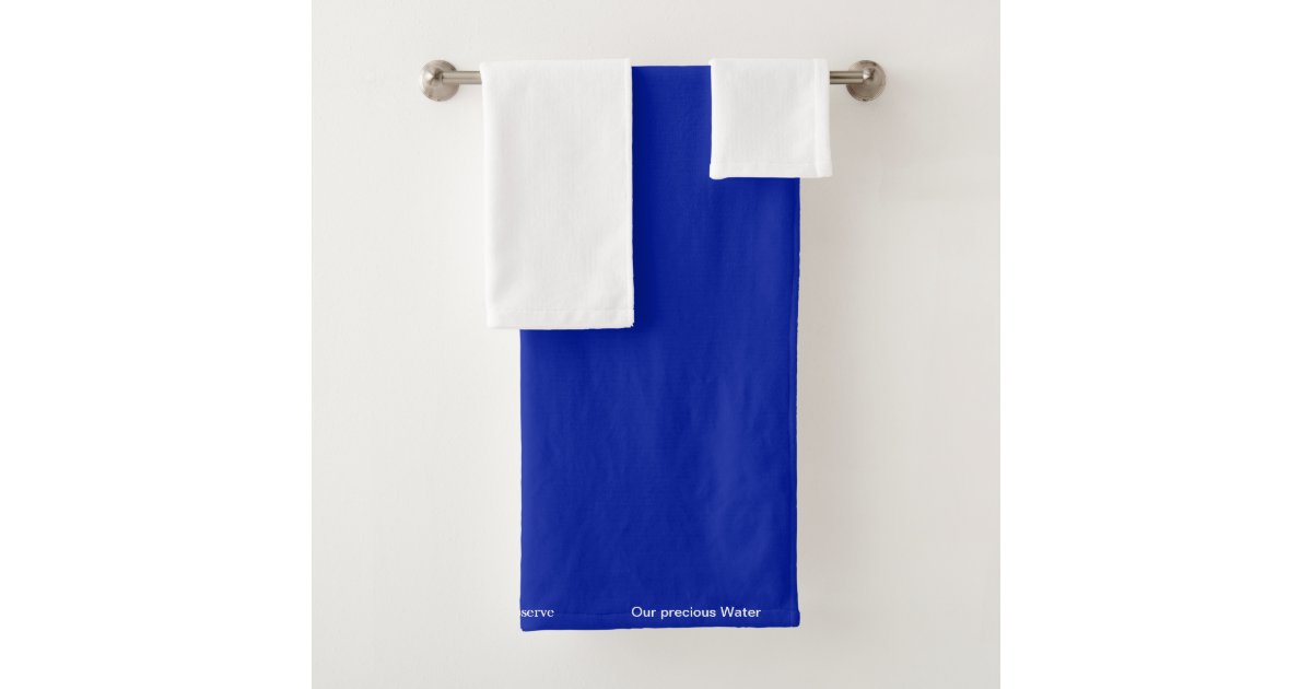 Plain Royal Blue with White Hand Towels Zazzle