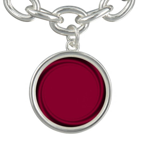 Plain Ruby Red Design  Silver Charm Bracelets