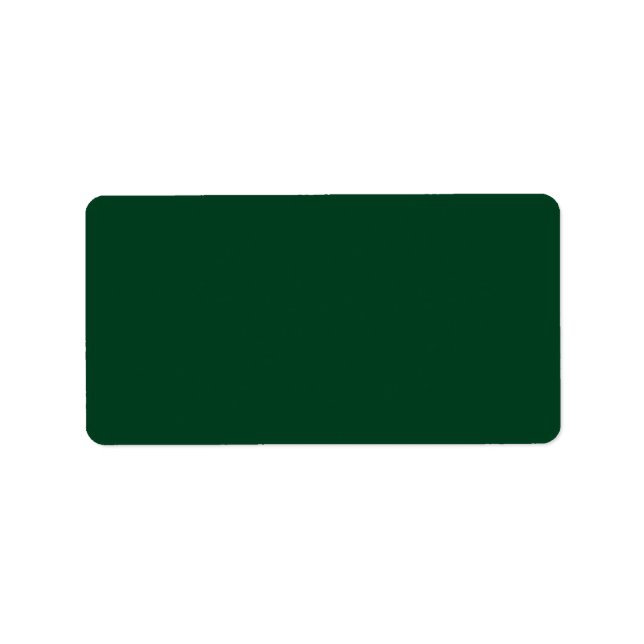 Plain saturated dark green background blank custom label (Front)